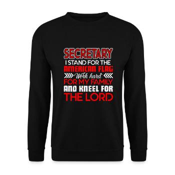 Secretary Secretary I Stand For The Flag - Unisex Sweatshirt - black - Front - Alina (178cm) & Michal (187cm)