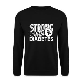 Strong With Diabetes - Unisex Sweatshirt - black - Front - Alina (178cm) & Michal (187cm)