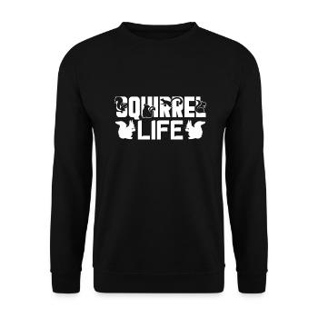 Squirrel Squirrel Life - Unisex Sweatshirt - black - Front - Alina (178cm) & Michal (187cm)