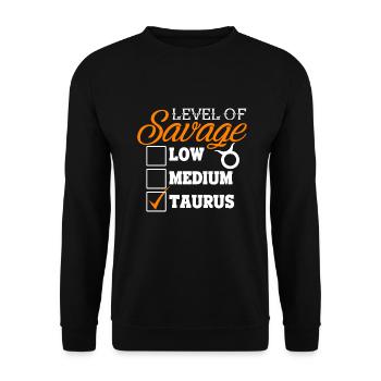 Taurus Level of savage Taurus - Unisex Sweatshirt - black - Front - Alina (178cm) & Michal (187cm)