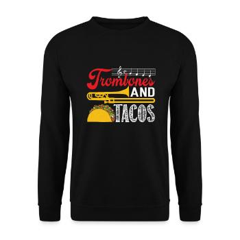 Trombone Trombones and Tacos - Unisex Sweatshirt - black - Front - Alina (178cm) & Michal (187cm)