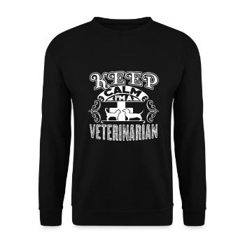 Veterinarian Keep Calm Veterinarian - Unisex Sweatshirt - black - Front - Alina (178cm) & Michal (187cm)