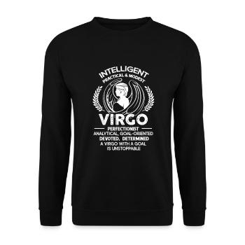Virgo Intelligent Practical Modest Virgo Zodiac - Unisex Sweatshirt - black - Front - Alina (178cm) & Michal (187cm)