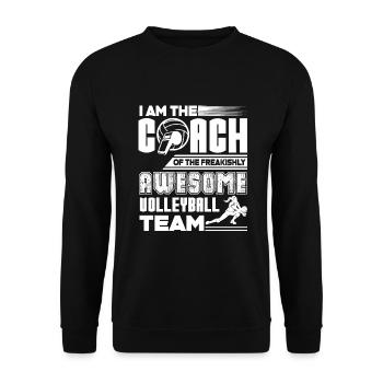 Volleyball Proud Coach Of Awesome Volleyball Team - Unisex Sweatshirt - black - Front - Alina (178cm) & Michal (187cm)