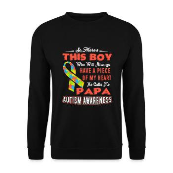 Autism Awareness PAPA Autism Awareness - Unisex Sweatshirt - black - Front - Alina (178cm) & Michal (187cm)