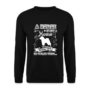 Bichon Frise Home Without Bichon Frise - Unisex Sweatshirt - black - Front - Alina (178cm) & Michal (187cm)