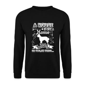 Briard Home Without Briard - Unisex Sweatshirt - black - Front - Alina (178cm) & Michal (187cm)