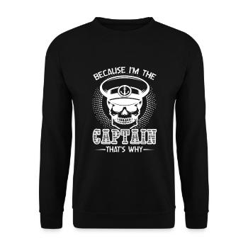 Sea Captain Because I'm The Captain - Unisex Sweatshirt - black - Front - Alina (178cm) & Michal (187cm)