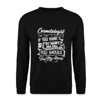 Cosmetologist Cosmetologist Full Heart - Unisex Sweatshirt - black - Front - Alina (178cm) & Michal (187cm)