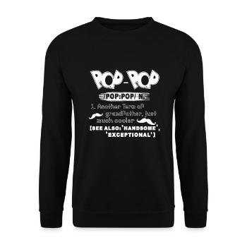 Father Poppop Definition Father's Day - Unisex Sweatshirt - black - Front - Alina (178cm) & Michal (187cm)
