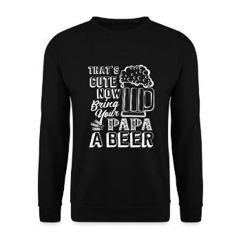 Father's Day Bring Your Papa A Beer - Unisex Sweatshirt - black - Front - Alina (178cm) & Michal (187cm)