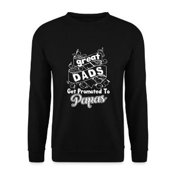 Father's Day Get Promoted To Papas - Unisex Sweatshirt - black - Front - Alina (178cm) & Michal (187cm)