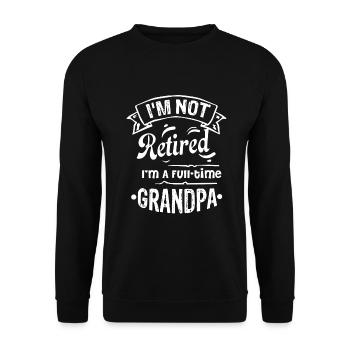 Father's Day Proud To Be A Full Time Grandpa - Unisex Sweatshirt - black - Front - Alina (178cm) & Michal (187cm)