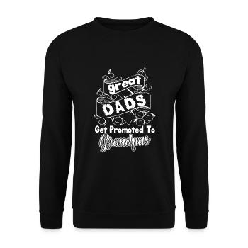 Father's Day Get Promoted To Grandpas - Unisex Sweatshirt - black - Front - Alina (178cm) & Michal (187cm)