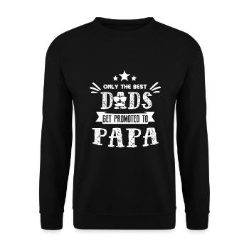 Father's Day Get Promoted To Papa - Unisex Sweatshirt - black - Front - Alina (178cm) & Michal (187cm)