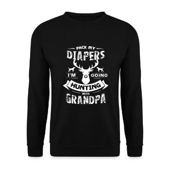 Father's Day Going Hunting With Grandpa - Unisex Sweatshirt - black - Front - Alina (178cm) & Michal (187cm)