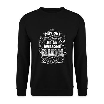 Father's Day Be An Awesome Grandpa - Unisex Sweatshirt - black - Front - Alina (178cm) & Michal (187cm)