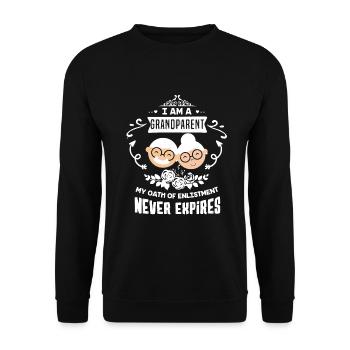 Father's Day I Am A Grandparent - Unisex Sweatshirt - black - Front - Alina (178cm) & Michal (187cm)