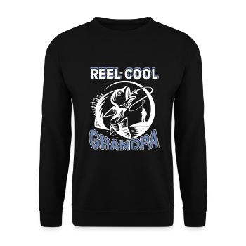 Fishing Reel Cool Grandpa Fishing - Unisex Sweatshirt - black - Front - Alina (178cm) & Michal (187cm)