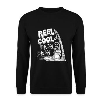 Fishing Reel Cool Pawpaw Fishing - Unisex Sweatshirt - black - Front - Alina (178cm) & Michal (187cm)