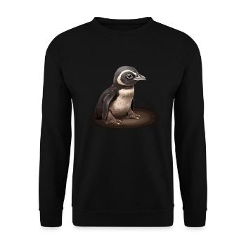 Penguin Baby Bird Chick - Unisex Sweatshirt - black - Front - Alina (178cm) & Michal (187cm)