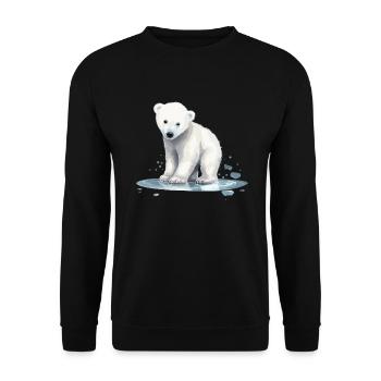 Ours polaire Bébé Ours polaire - Sweat-shirt Unisexe - noir - Devant - Alina (178cm) & Michal (187cm)