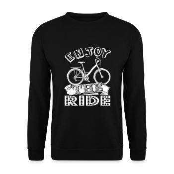 Bicycle Bicycle Enjoy The Ride - Unisex Sweatshirt - black - Front - Alina (178cm) & Michal (187cm)