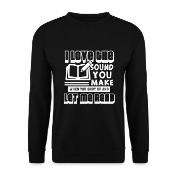 Book Book Let Me Read - Unisex Sweatshirt - black - Front - Alina (178cm) & Michal (187cm)