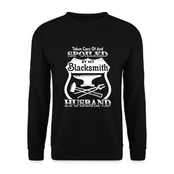 Blacksmith Spoiled By My Blacksmith Husband - Unisex Sweatshirt - black - Front - Alina (178cm) & Michal (187cm)