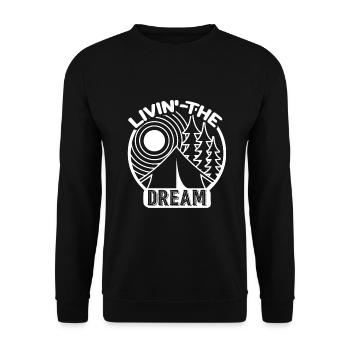 Camping Camping Livin The Dream - Unisex Sweatshirt - black - Front - Alina (178cm) & Michal (187cm)