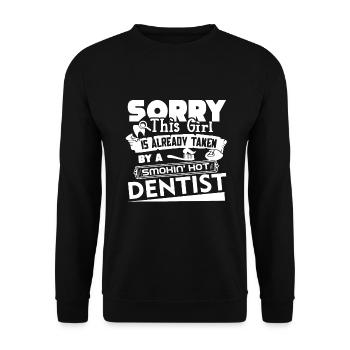 Dentist Taken By Smokin Hot Dentist - Unisex Sweatshirt - black - Front - Alina (178cm) & Michal (187cm)