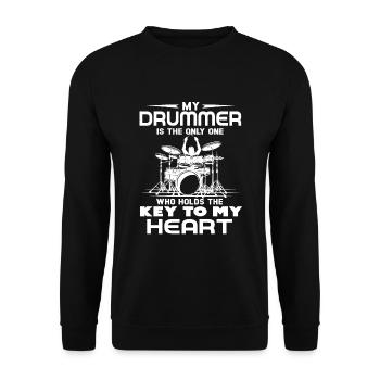 Drummer My Drummer Holds The Key To My Heart - Unisex Sweatshirt - black - Front - Alina (178cm) & Michal (187cm)