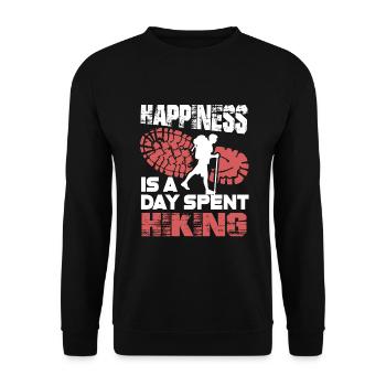 Hiking Happiness Is A Day Spent Hiking - Unisex Sweatshirt - black - Front - Alina (178cm) & Michal (187cm)