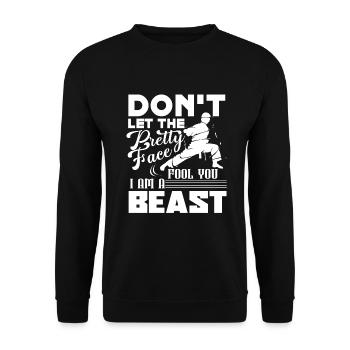 Karate Beast Don't Let The Pretty Face Fool You - Unisex Sweatshirt - black - Front - Alina (178cm) & Michal (187cm)
