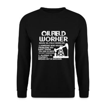 Oilfield Worker Oilfield Worker Definition - Unisex Sweatshirt - black - Front - Alina (178cm) & Michal (187cm)