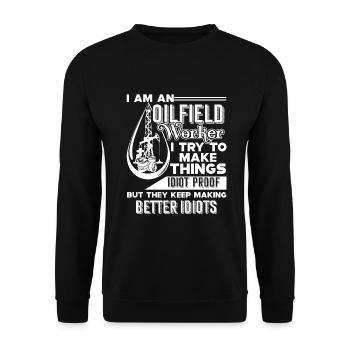 Oilfield Worker I Am An Oilfield Worker Funny - Unisex Sweatshirt - black - Front - Alina (178cm) & Michal (187cm)