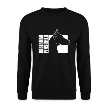Doberman Pinscher Profil Hunde Hund Wilsigns - Unisex Pullover - Schwarz - Vorne - Alina (178cm) & Michal (187cm)