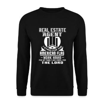 Real Estate Agent Real Estate Agent Stand For - Unisex Sweatshirt - black - Front - Alina (178cm) & Michal (187cm)