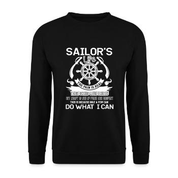 Sailor's Life The Pain Is Real - Unisex Sweatshirt - black - Front - Alina (178cm) & Michal (187cm)