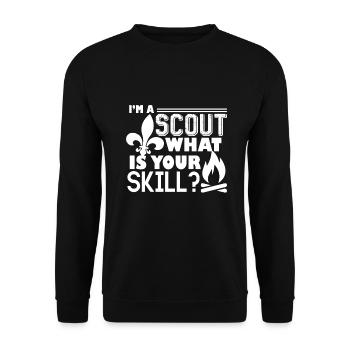 Scouting I'm a Scout what s your Skill - Unisex Sweatshirt - black - Front - Alina (178cm) & Michal (187cm)