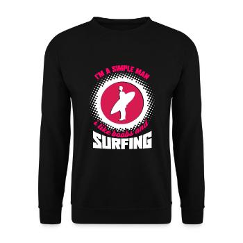 Surfing I Like Boobs And Surfing - Unisex Sweatshirt - black - Front - Alina (178cm) & Michal (187cm)