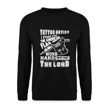 Tattoo Artist Tattoo Artist Stand For - Unisex Sweatshirt - black - Front - Alina (178cm) & Michal (187cm)