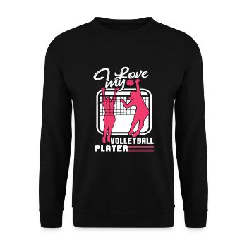 Volleyball I Love My Volleyball Player - Unisex Sweatshirt - black - Front - Alina (178cm) & Michal (187cm)