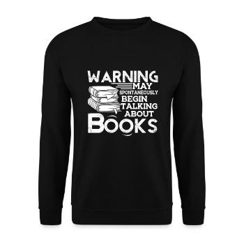 Book Begin Talking About Books - Unisex Sweatshirt - black - Front - Alina (178cm) & Michal (187cm)