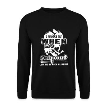 I Love It When My Girl Lets Me Go Rock Climbing - Unisex Sweatshirt - black - Front - Alina (178cm) & Michal (187cm)