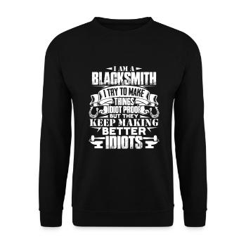 Blacksmith I'm A Blacksmith - Unisex Sweatshirt - black - Front - Alina (178cm) & Michal (187cm)
