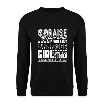Aries Love An Aries Girl Horoscope - Unisex Sweatshirt - black - Front - Alina (178cm) & Michal (187cm)