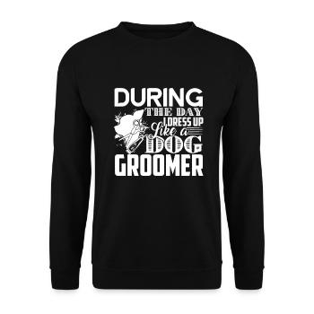 Dog Groomer Dress Up Like A Dog Groomer - Unisex Sweatshirt - black - Front - Alina (178cm) & Michal (187cm)
