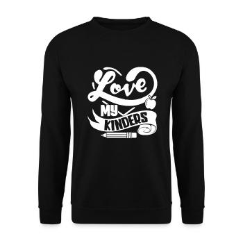 Kindergarten Teacher Love My Kinders - Unisex Sweatshirt - black - Front - Alina (178cm) & Michal (187cm)
