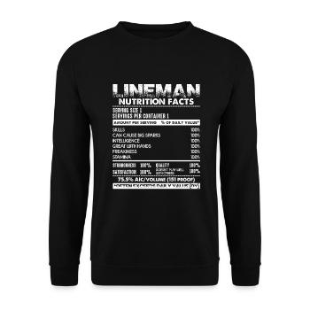Lineman Lineman Nutrition Facts - Unisex Sweatshirt - black - Front - Alina (178cm) & Michal (187cm)